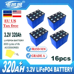 16pcs Lifepo4 Cell 320AH 280AH 202AH105AH Grade A DIY 12V 24V Lithium iron phosphate Cell Rechargeable golf cart batterie For RV