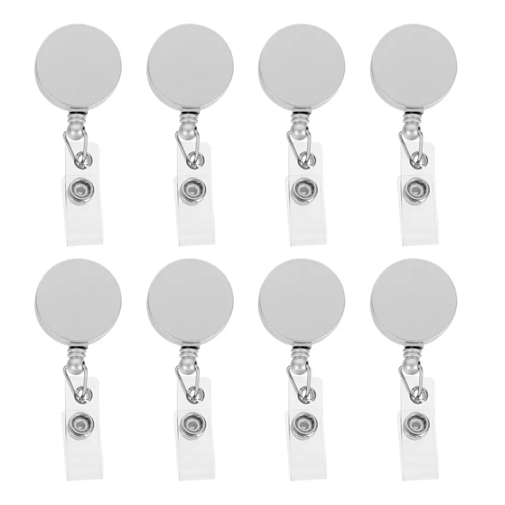 8Pcs Retractable Badge Reel Small Portable Secure Clip for Id Cards Name Tags Nurses Doctors Workplace Badge Holders Business