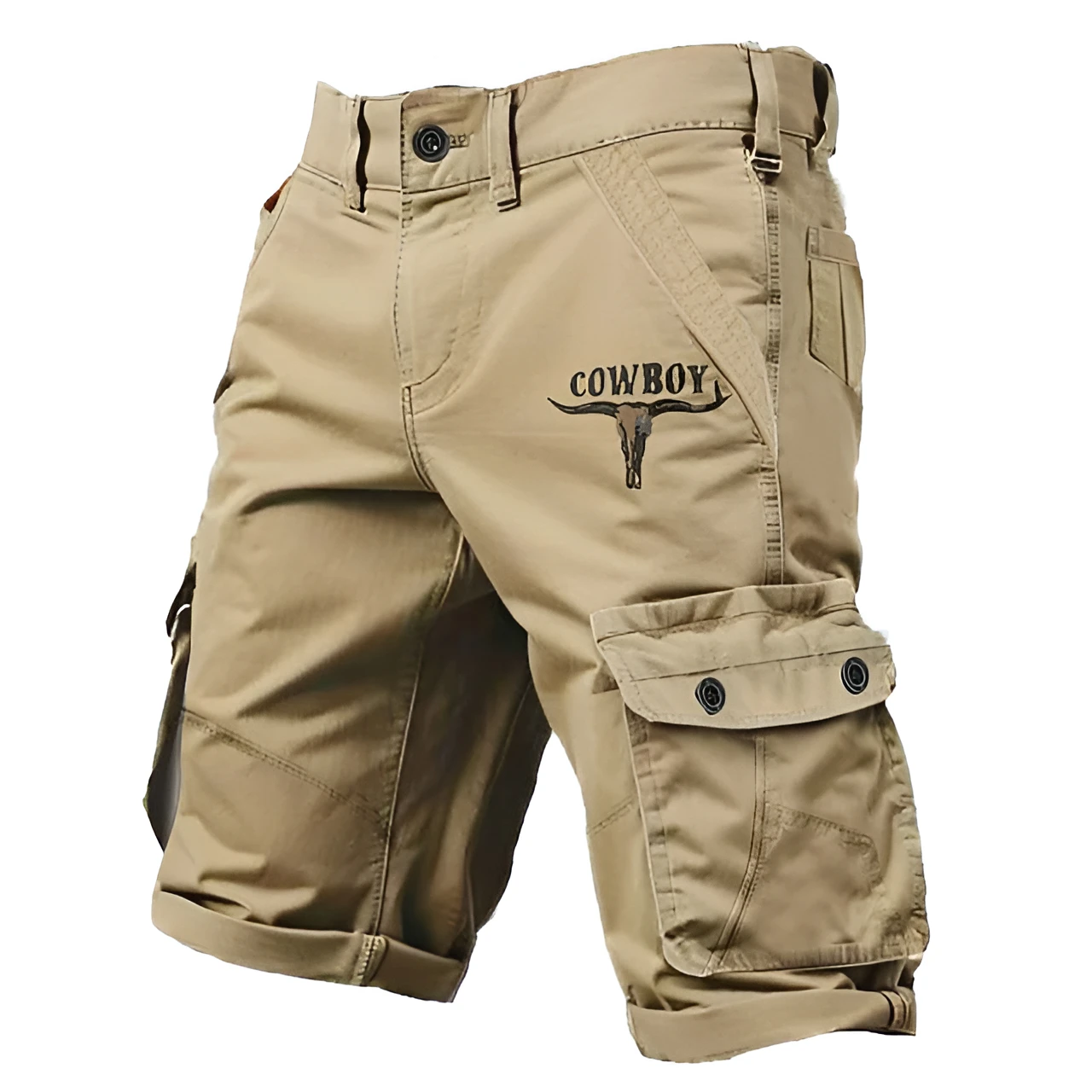 Men's Cargo Shorts: Multi-functional & Practical Pocket Design, Non-stretch Fabric, Zipper Closure Ideal for Outdoor Survival