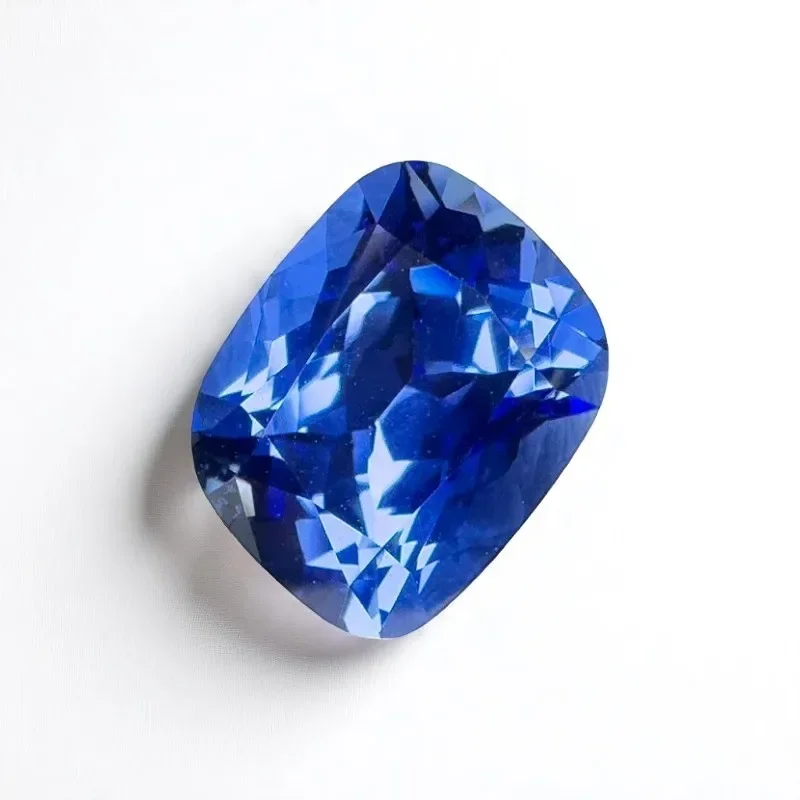 

Lab Grown Sapphire Cushion Dark Cornflower 10x12mm 7.6-8ct VVS1 Gemstone for Diy Jewelry Making with AGL Certificate