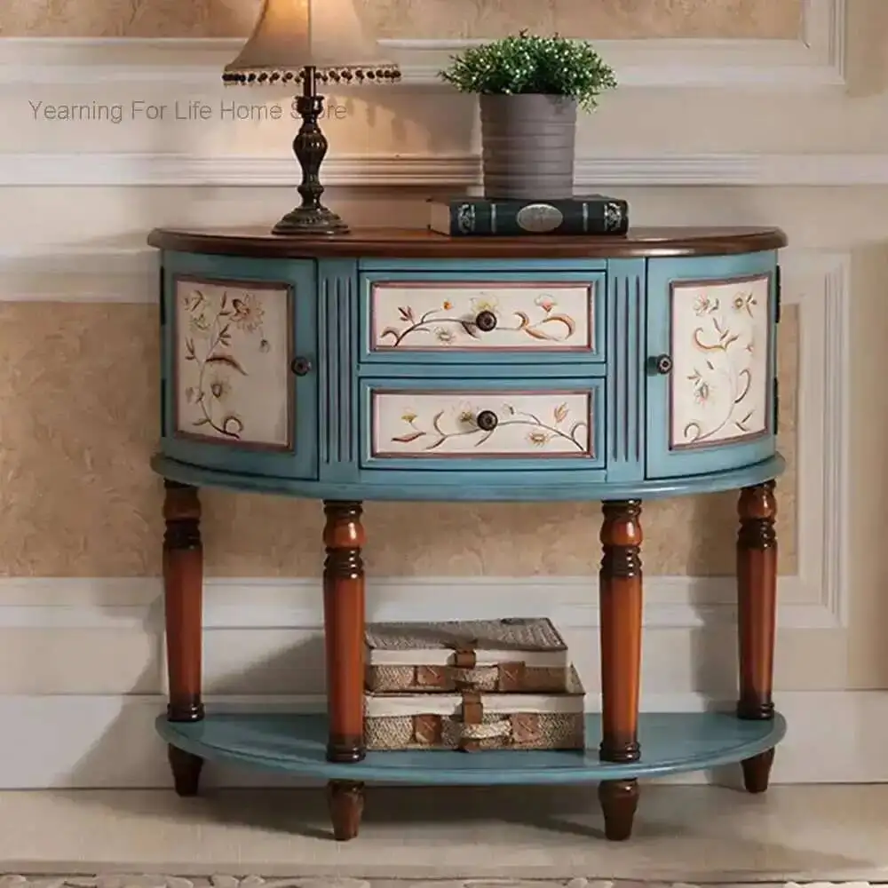 

Premium Table Console Luxury Vintage Trendy Classic Beauty Console Table Elegant Living Room Tisch Entrance Hall Furniture