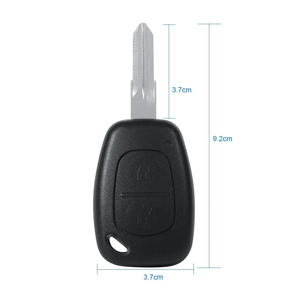 รถจัดแต่งทรงผม 2 ปุ่ม Uncut Blank Blade กุญแจรถ Shell Remote Key สําหรับกรณี Renault Kangoo Logan