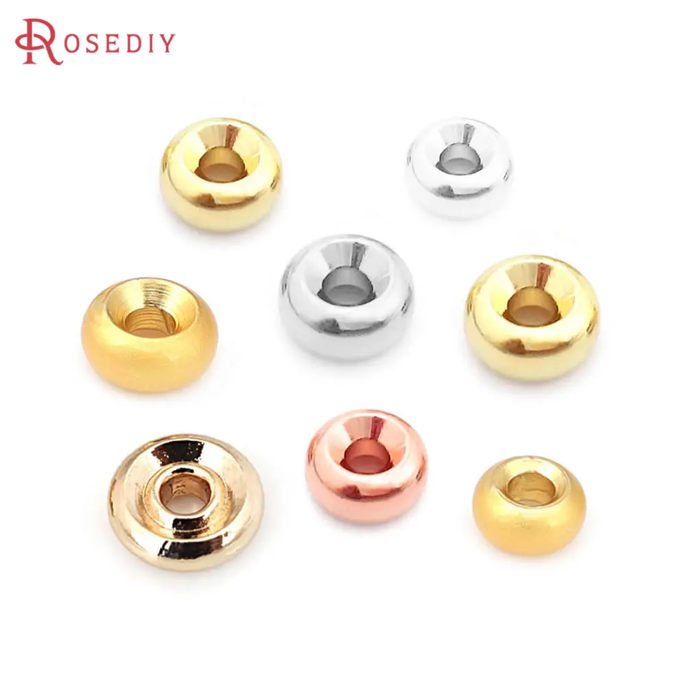 

4MM 5MM 6MM 8MM 12MM 18K Gold Color Brass Tires Spacer Beads Bracelet Beads High Quality Jewelry Making Diy Accessories Supplies