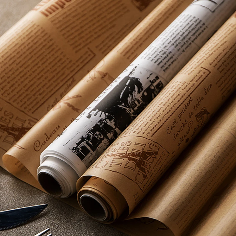 Non-Stick Waterproof Air Fryer Paper Parchment Paper Newspaper- Style Kitchen Tools For Roasting Grilling