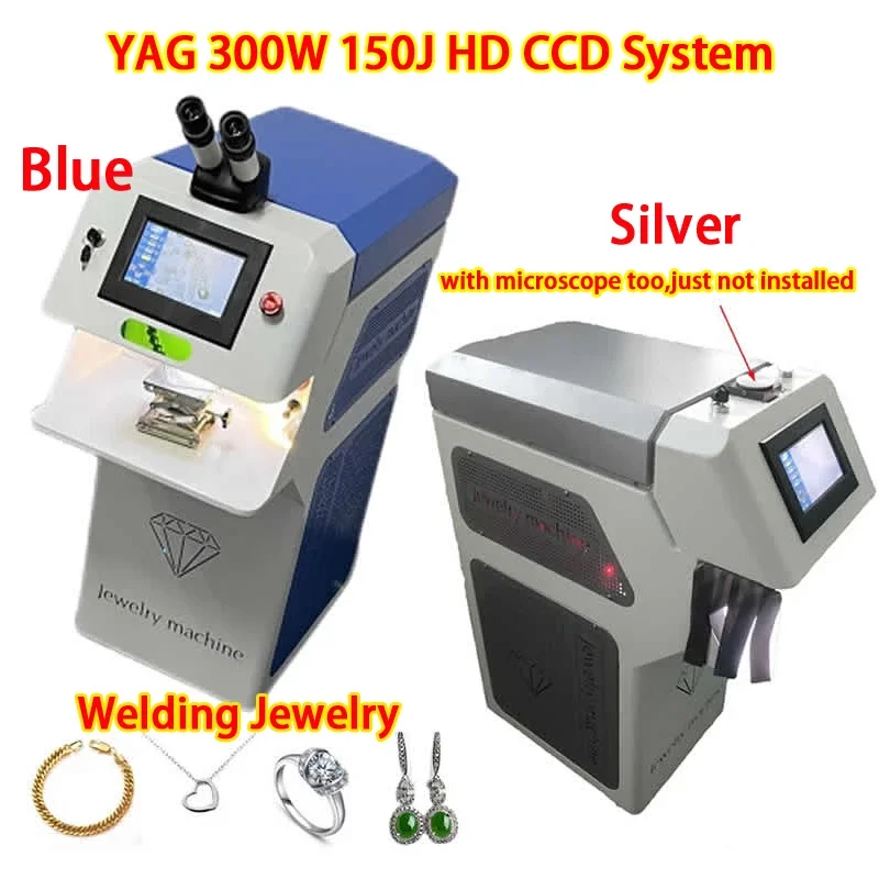 YAG 150J 300W Fiber Laser Welding Machine Jewelry Spot Welder with CCD Microscope for Gold Silver Chain Ring Pendant Soldering