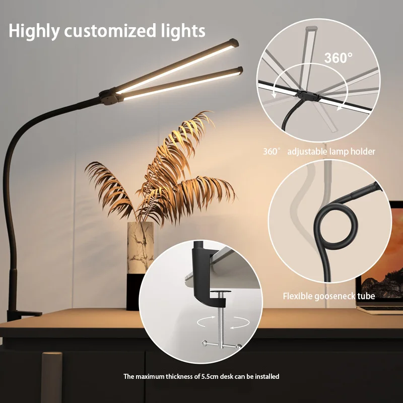 Xiaomi Double/Single Head LED Desk Lamp Dimmable PC Monitor Light USB Table Lamps Reading Lights Eye Protection 3 Mode Office