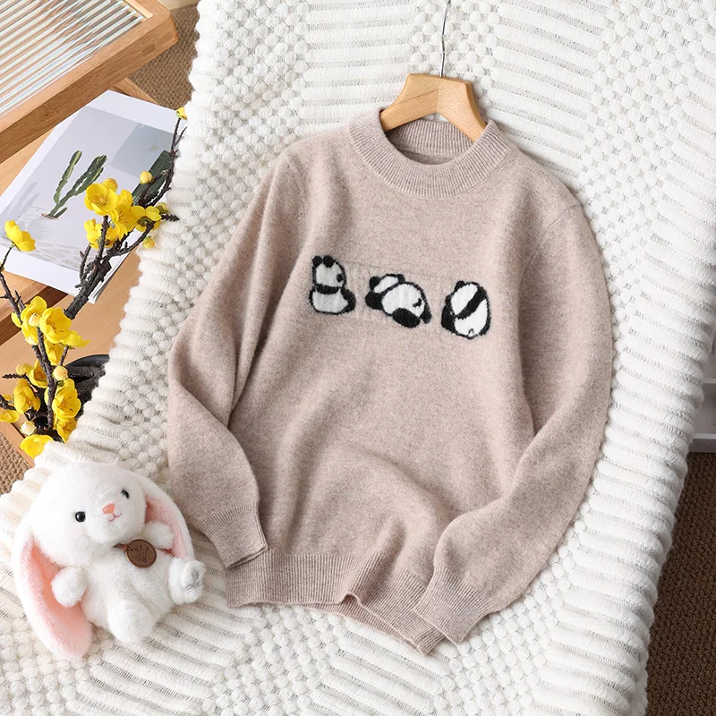 Basic  Soft  Unisex Style 100%  Merino Wool  Sweater Autumn And Winter  Pullover  Long Sleeve O-Neck  Children's Clothing Tops view 4