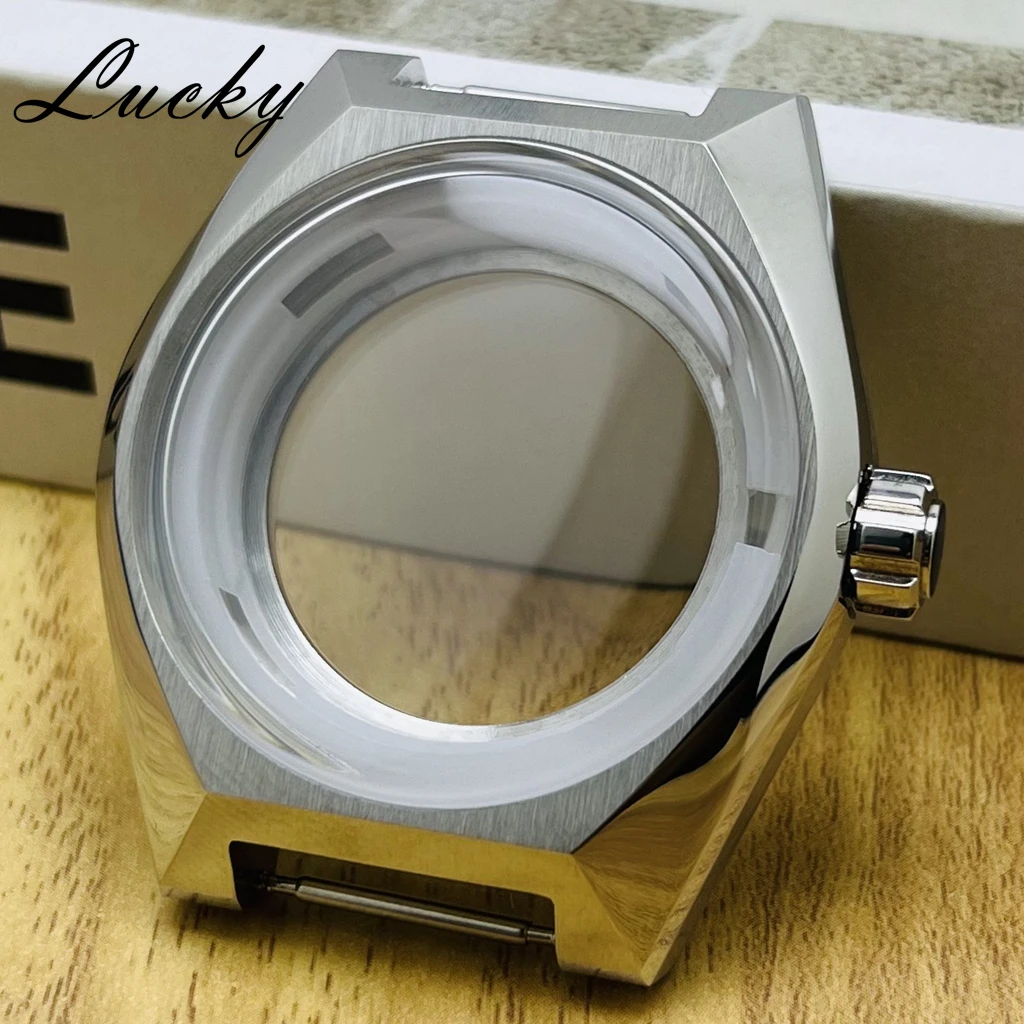 Boîtier de montre de luxe pour hommes, 41mm, NH35, verre minéral, étanche, adapté au cadran 33mm, adapté aux mouvements NH35 NH36 NH38