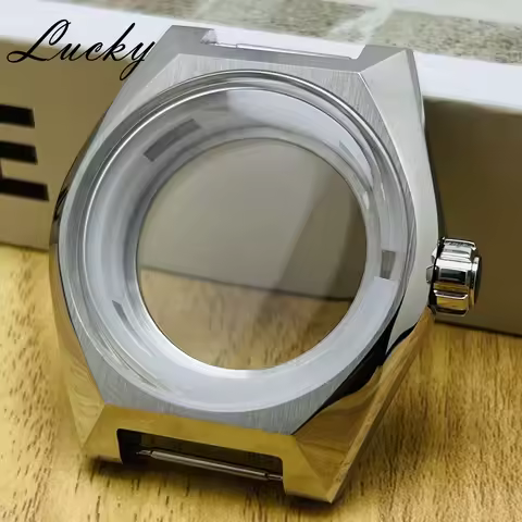 41mm NH35 Case Luxury Men's Watch Case Mineral Glass Waterproof Case Suitable For 33mm Dial Fit NH35 NH36 NH38 Movemen