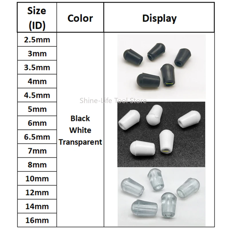 PVC Rubber Covers Dust Cap Thread Protector Cable End Cover Clothes Hanger Iron Wire Sheath Inner Dia 2.5~12mm