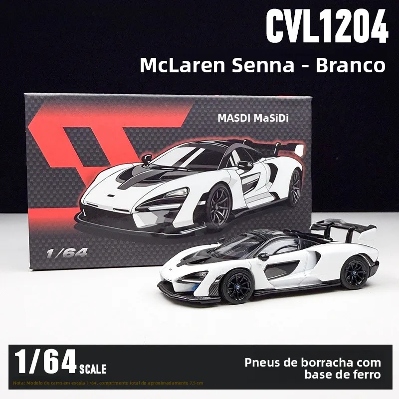 新しいマクデックス64マクラーレン・セナgtrホワイト合金製カーモデルディスプレイピースシミュレーションコレクティブル自動車コレクター向けアイテム