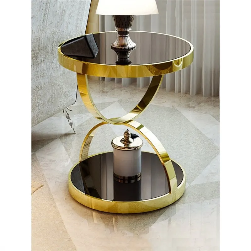 Tempered glass mini coffee table, light luxury sintered stone corner table, modern minimalist fashion, high-end sofa side table
