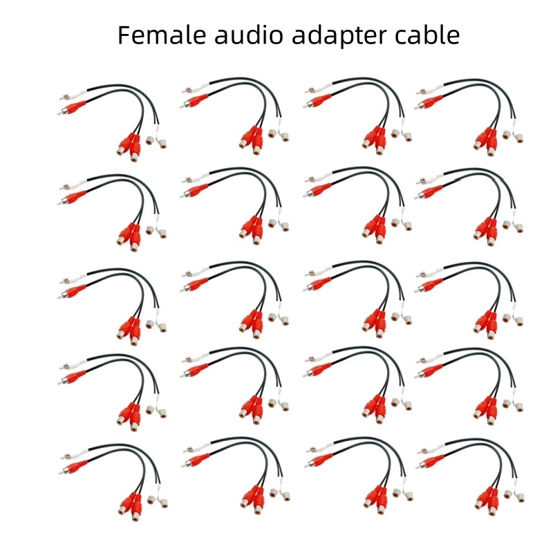 1pcs 0.25mRCA Male Head One-two Audio Cable RCA Male Head To 2RCA Female Seat Audio Adapter Cable