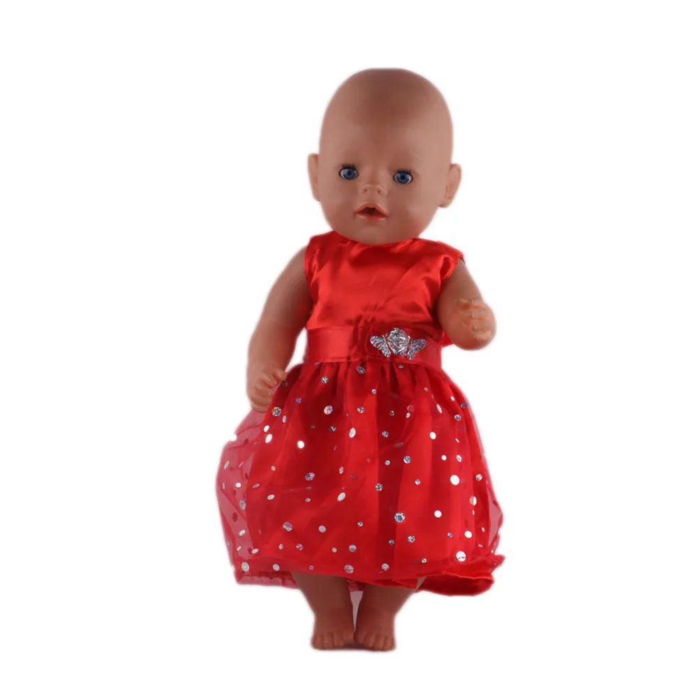 Lovely Red Series Doll Accessories Clothes Swimwear Mini Bow Dress For 43Cm Rebirth Doll 18Inch Baby Doll DIY Toy Gifts