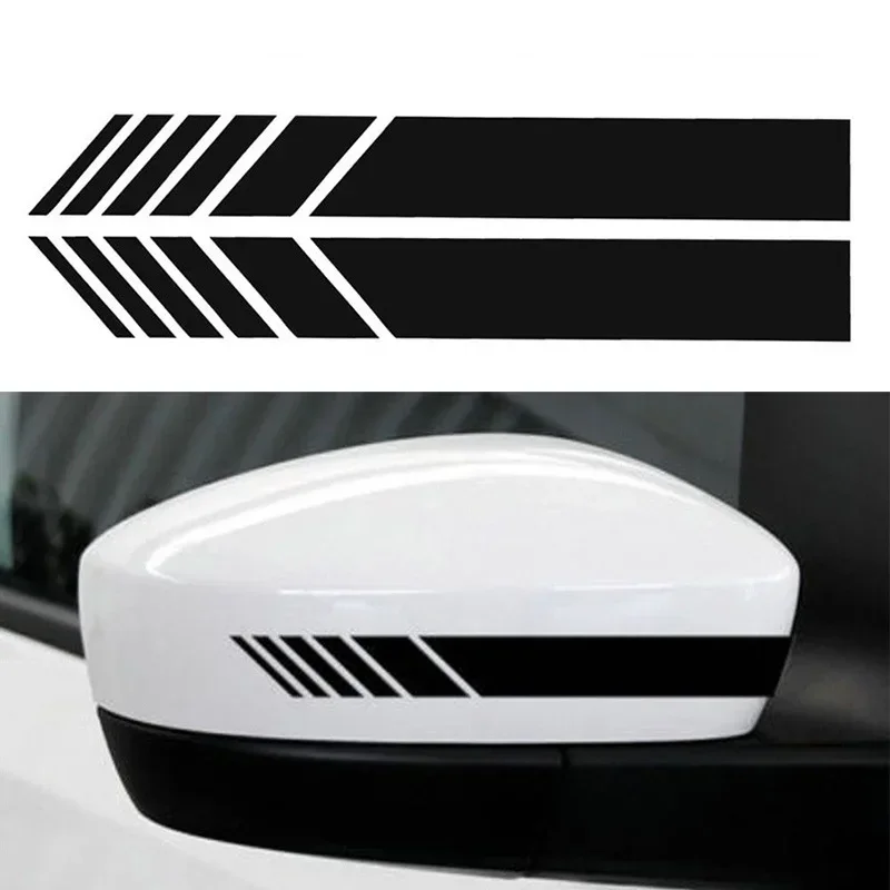 Car Decoration Rearview Mirror  Stripe Car Latte Art Sticker Pair Mounted Sticker Car Modification