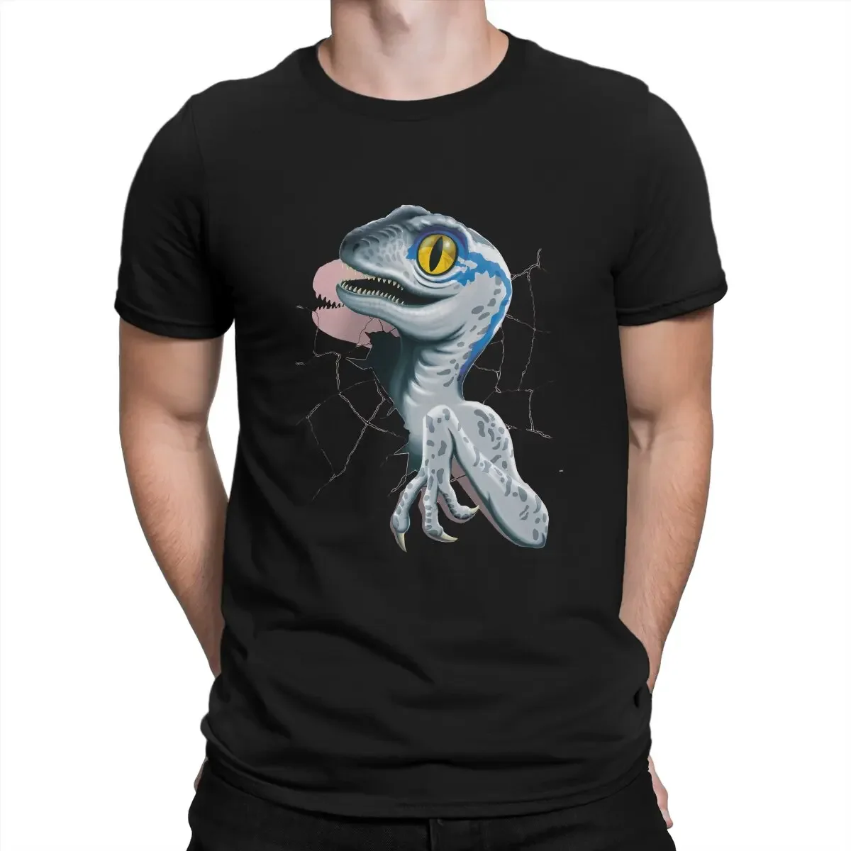 Jurassic World Baby Blue T Shirt Vintage Homme Men's Tshirt Polyester Men Tops