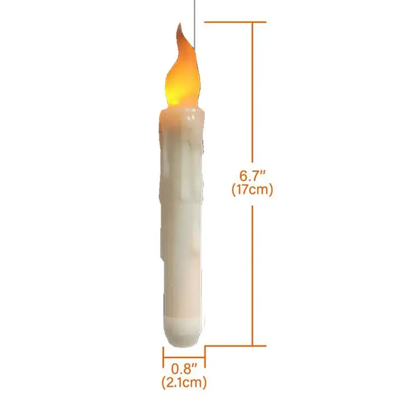เทียนลอยไร้เปลวไฟ12x ตกแต่งฮาโลวีนกะพริบแสงอบอุ่นเทียนใช้แบตเตอรี่ชุดเทียนเรียวสำหรับ