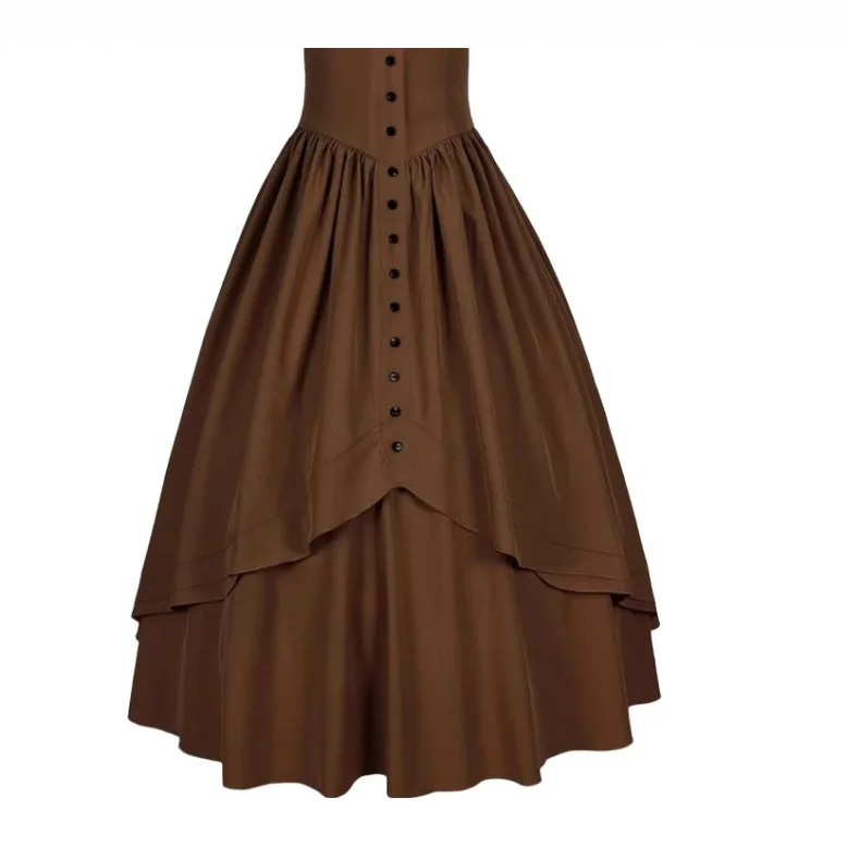 Fashion Women's Irregular  Long Steampunk Gothic Clothing Vintage Evening Party Temperament 2026 Female High Waist Folded Skirt