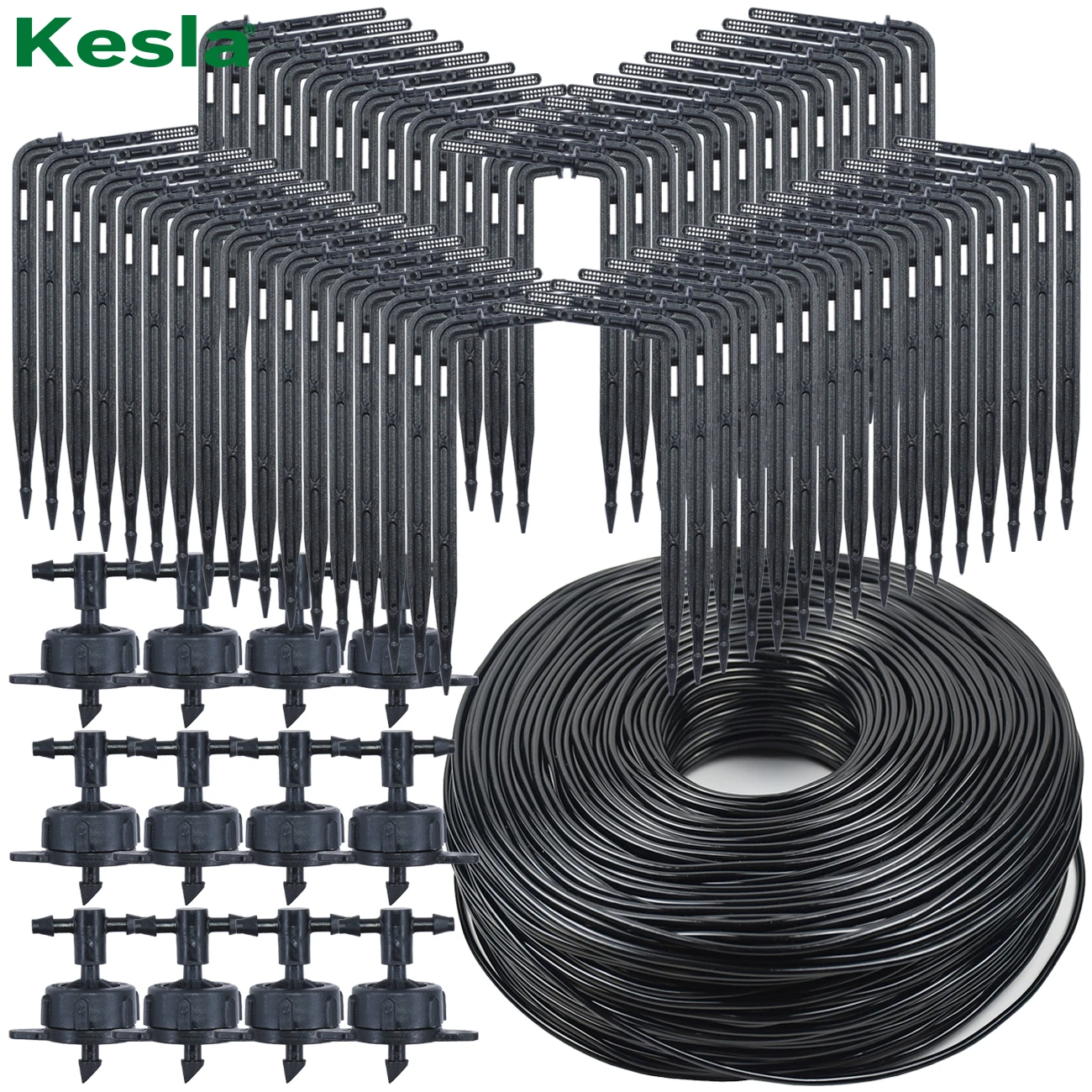 KESLA Greenhouse Drip Irrigation 4-way 3/5mm Drip Arrow 2-way Transmitter Irrigation Watering System for Bonsai Garden 10/20set