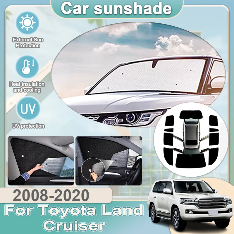 

For Toyota Land Cruiser LC200 FJ200 J200 2008-2020 2011 Full Coverages Sunshades Reflector Shade Visor Sunscreen Window Tools