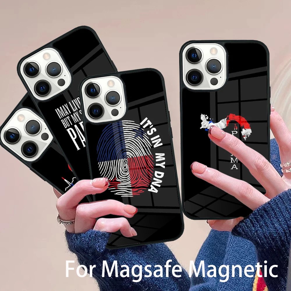 

Panama Flag Phone Case Magesafe Magnetic Wireless Charge Cover For IPhone 16 11 12 13 14 15 Pro Max Plus Mini