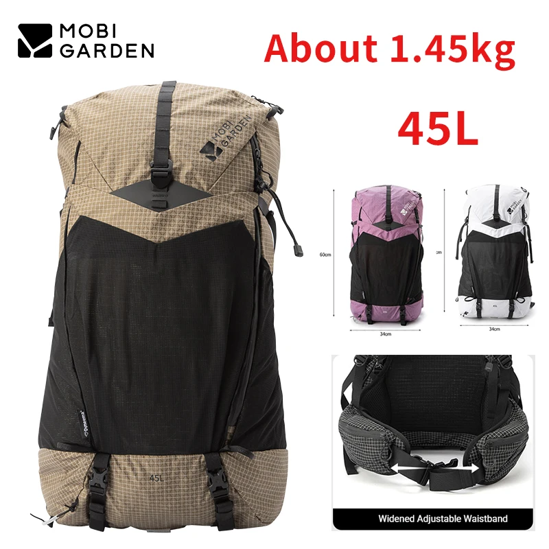 MOBI GARDEN 3D Dyneema Lightweight 45L For Men And Women Hiking Backpack Outdoor Mountaineering Travel Bag With 6 Compartments