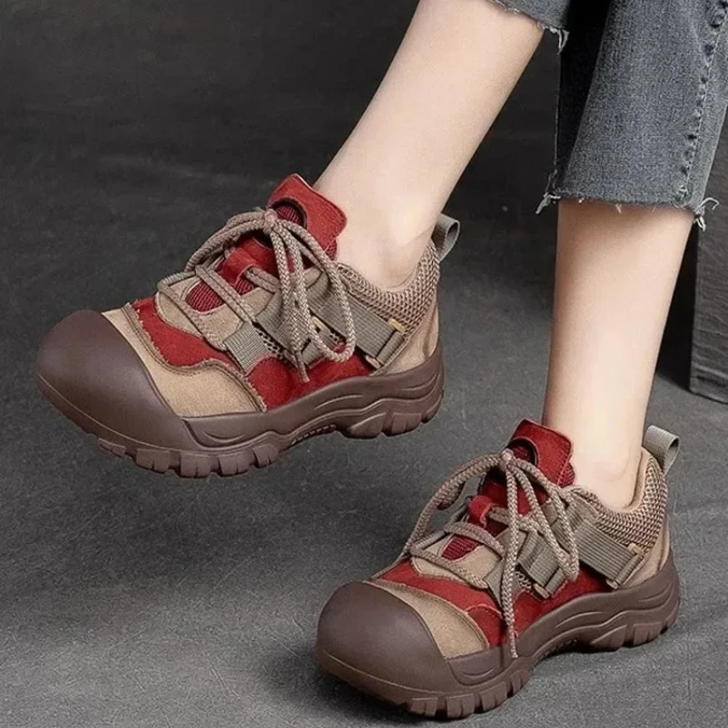 

2025 Genuine Leather Women Casual Shoes Autumn New Soft Sole Comfortable Versatile Mixed Colors Sneakers