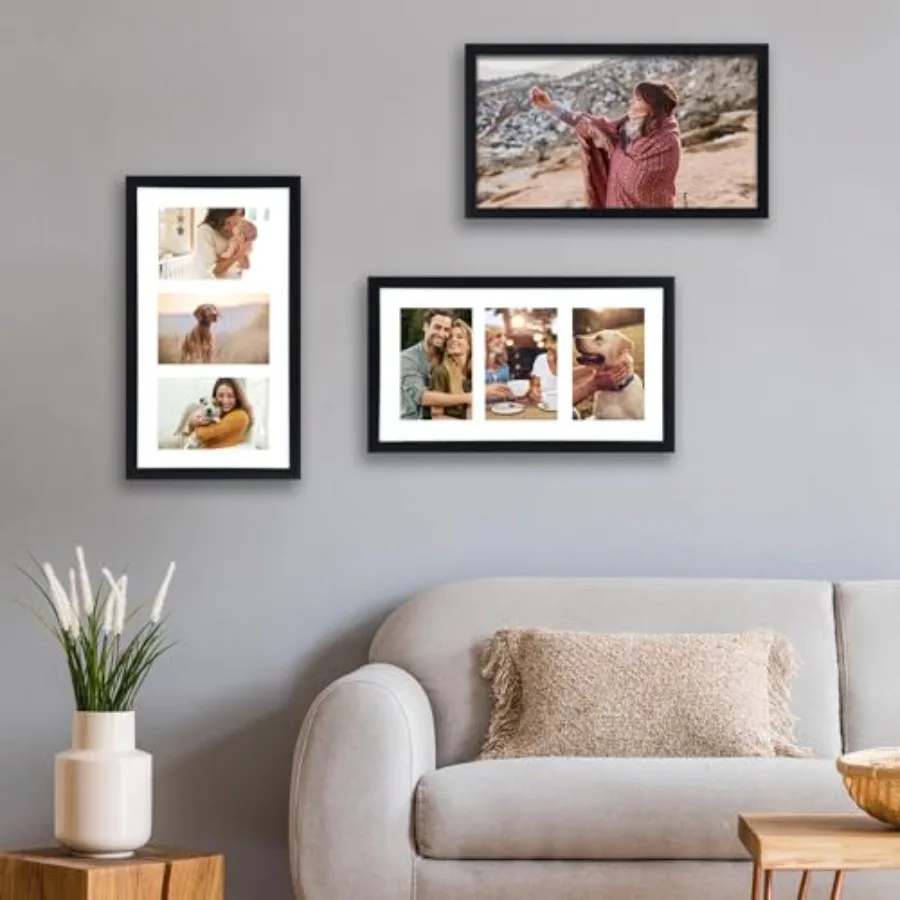 8x14 Collage Picture Frame with Three Openings for Displaying 4x6 Pictures, 4x6 Picture Frame Collage, Gallery Wall Frame, Mult
