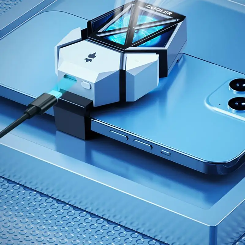 Cell Phone Cooler Portable Phone Radiator Phone Cooler For Live Streaming Low Noise Phone Cooling Fan SmallCell Phone Radiator