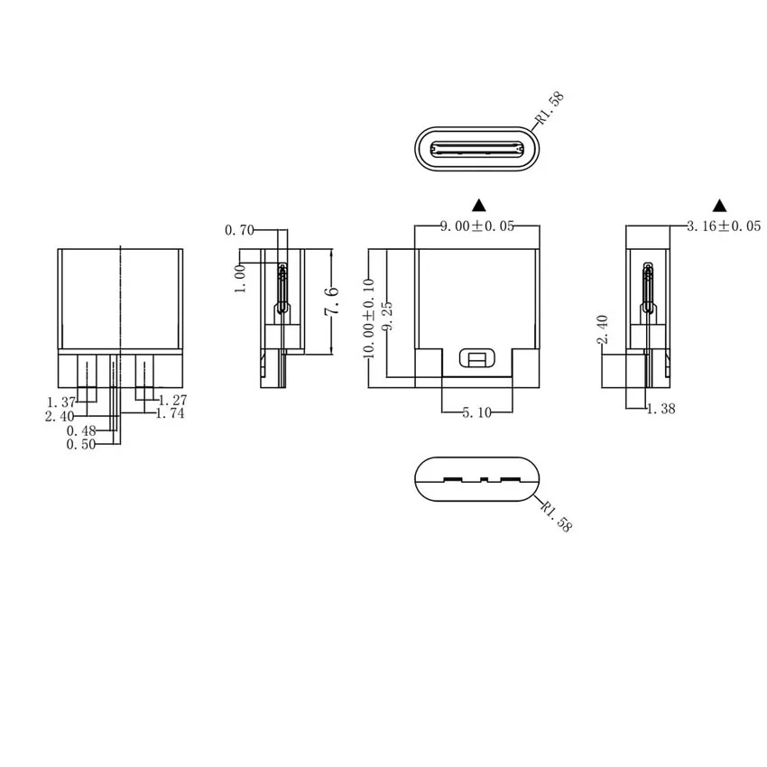 10-50Pc Type-C welding wire mother base simple welding wire type-C interface single charging quick charging socket USB connector