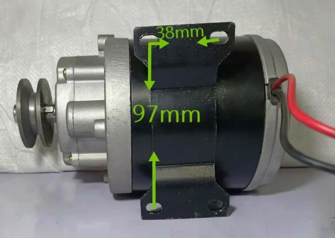 600W DC Gear Motor 12V 24V 48V 180RPM High Torque with Pulley for Roaster Hose Reel