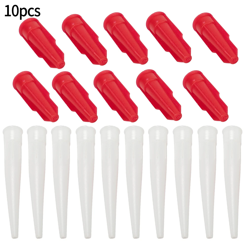Paquete de boquillas de calafateo de 10 piezas, tapa de boquilla de tubo de silicona, Cartucho sellador, boquillas de repuesto, cubierta de tornillo