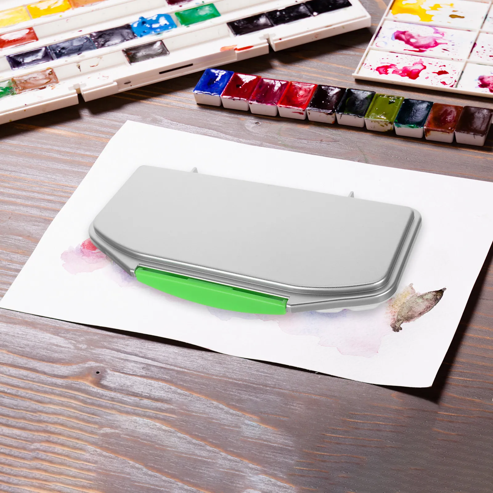 Watercolor 16 Color Paint Box Professional ABS Palette Lightweight Stackable Storage Artist Drawing Tool Paint Box