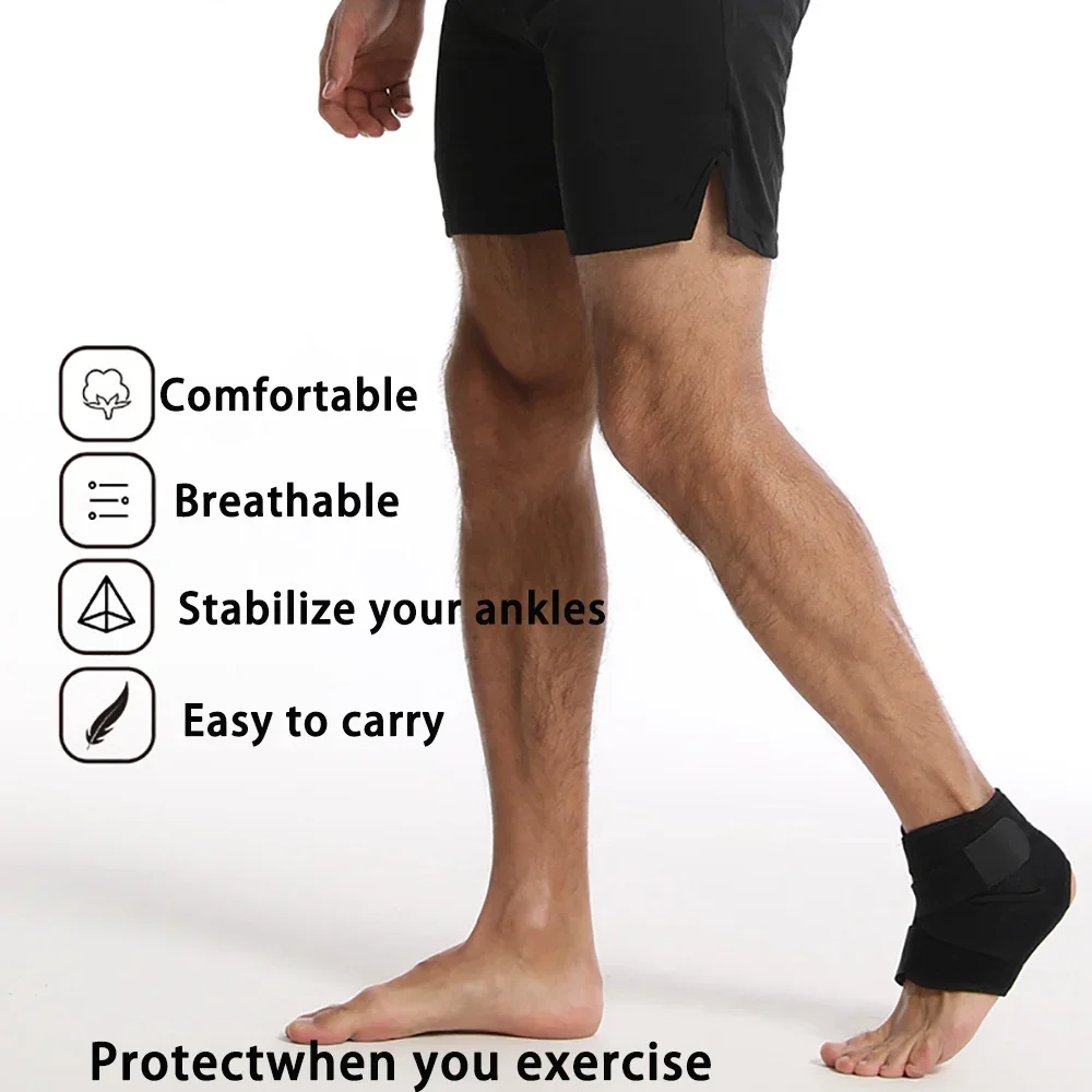 Attelle de cheville noire respirante, conception ergonomique durable pour la récupération des blessures sportives, prévention des entorses et stabilité