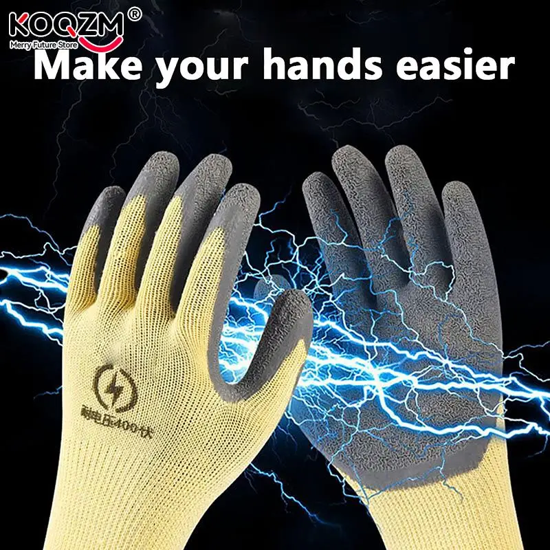 1pair Low Voltage Insulating Gloves 400V Ultra-thin Flexible Anti-electricity Security Anti-slip 220V Rubber Protective Gloves