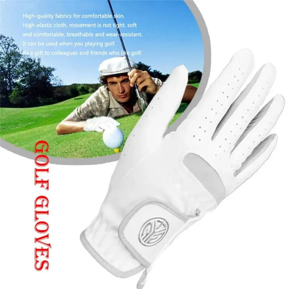 

Sheepskin Men's Sports Golf Glove Breathable White Leather Golfing Glove Slip-Resistant Single Left Hand Golf Gloves Golfer