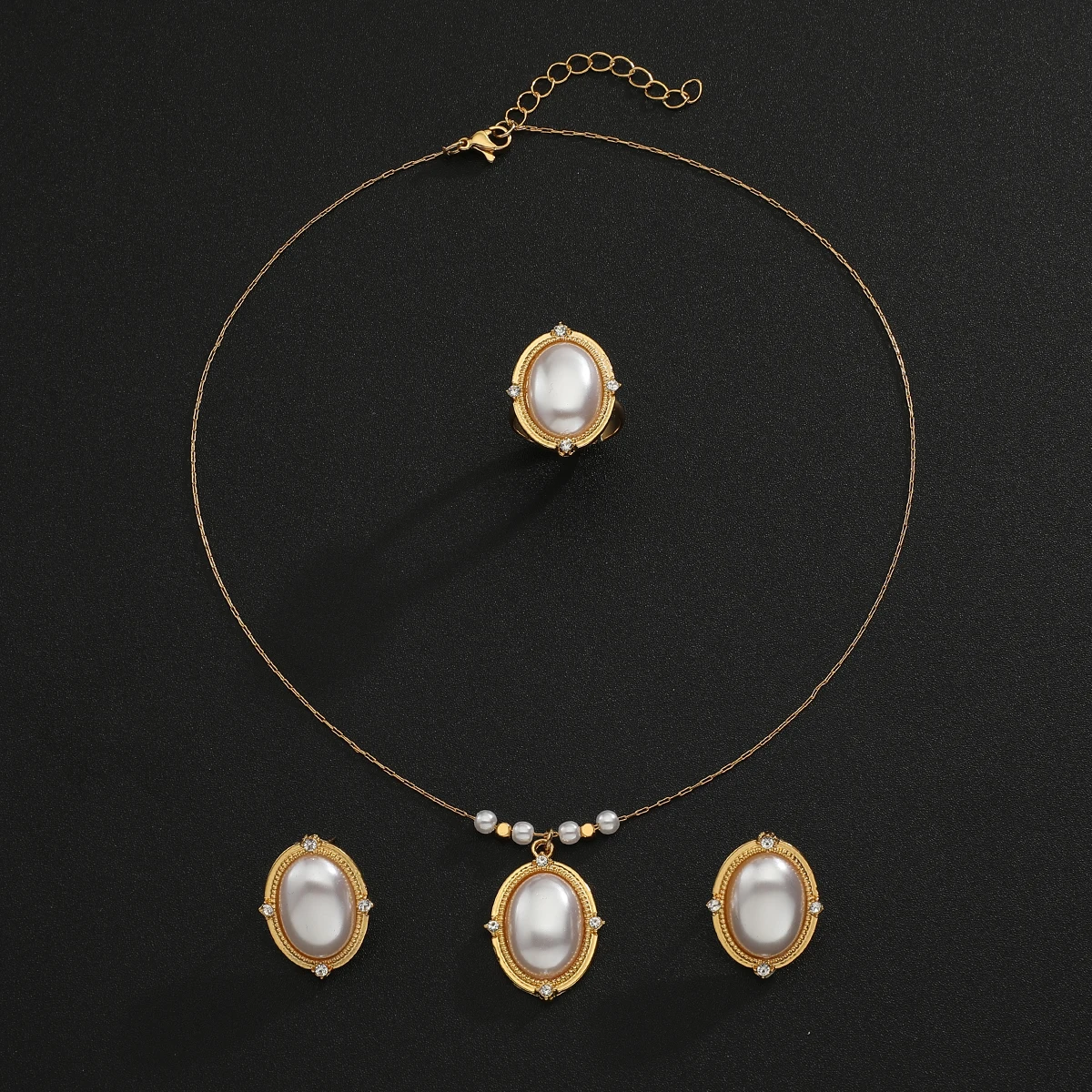 2026 hot sale, emerald pearl pendant necklace Bridal Jewelry not fade  Jewelry Sets For Wome Earrings/Pendant/Necklace/Rings view 5