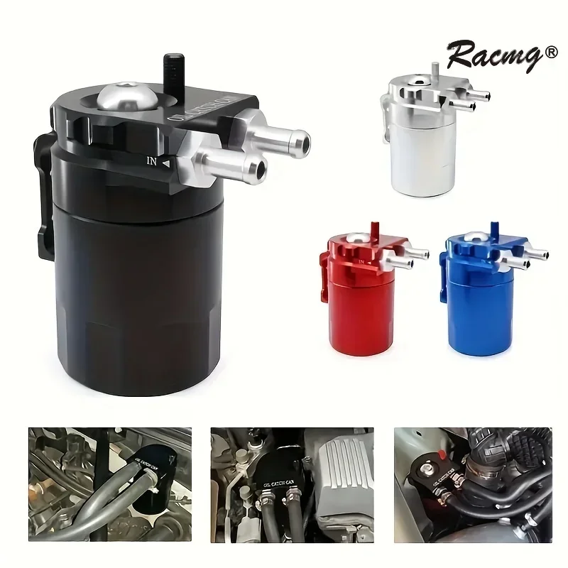 Universal Baffled Aluminum Oil Catch Can Reservoir Tank Oil Tank with Breather Filter 300ml Fuel Tanks Car Accessories