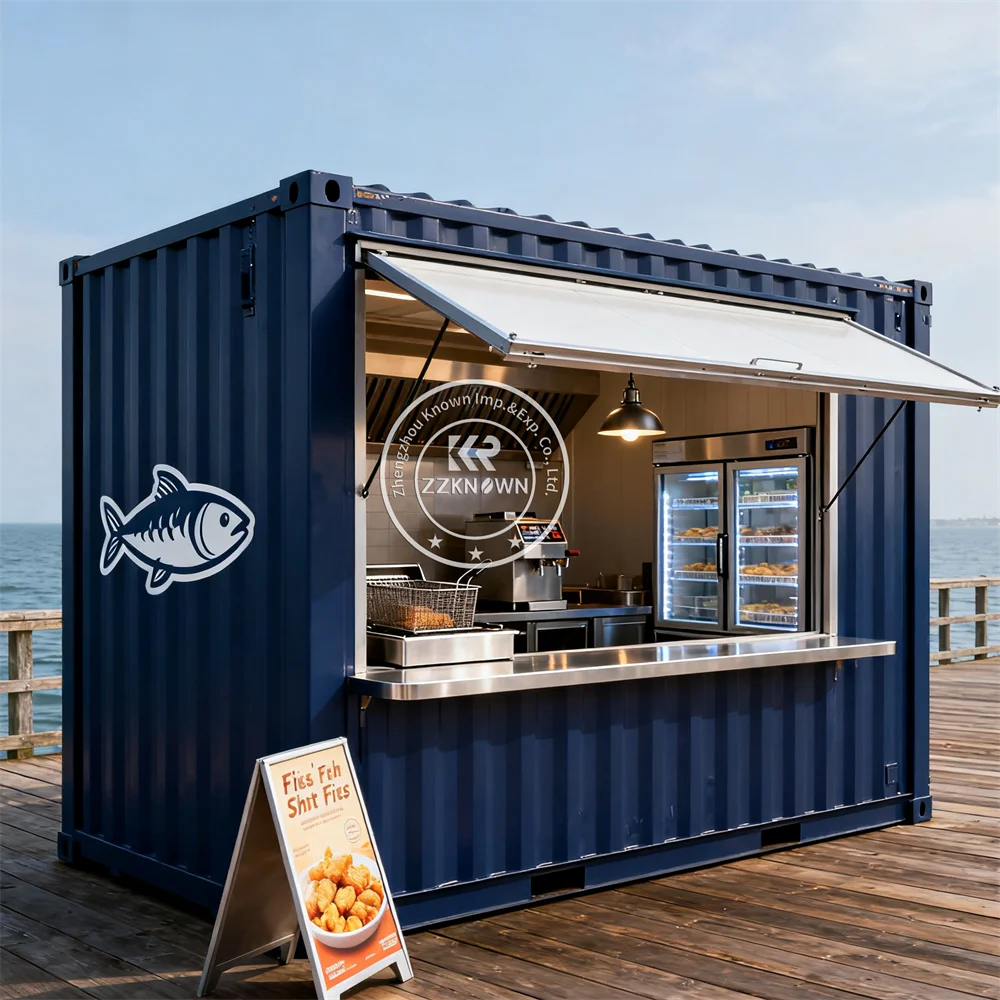 

Prefab 11ft 20ft 40FT Shipping Container Cabins For Bar Restaurant Prefabricated Coffee Shop Container Kiosk With Full Kitchen