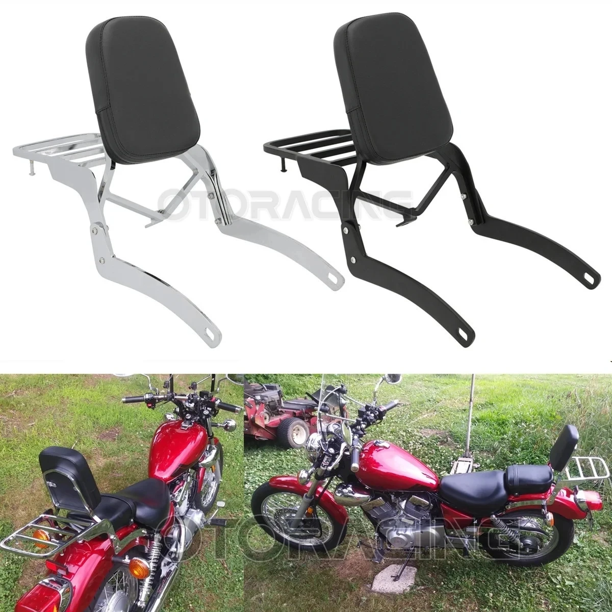 

Motorcycle Backrest Sissy Bar Luggage Rack For Yamaha Virago XV125 1989-2019 XV250 1988-2019 2012 2013 2014 2015 2016 2017 2018