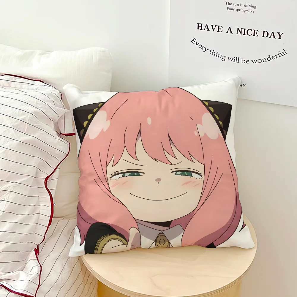 الكلاسيكية أنيمي غطاء أريكة غرفة المعيشة غرفة نوم اللوح الأمامي مسند الظهر وسادة مربع وسادة قيلولة الوقت S-Spy X F-Family-Anya وسادة Cas #3