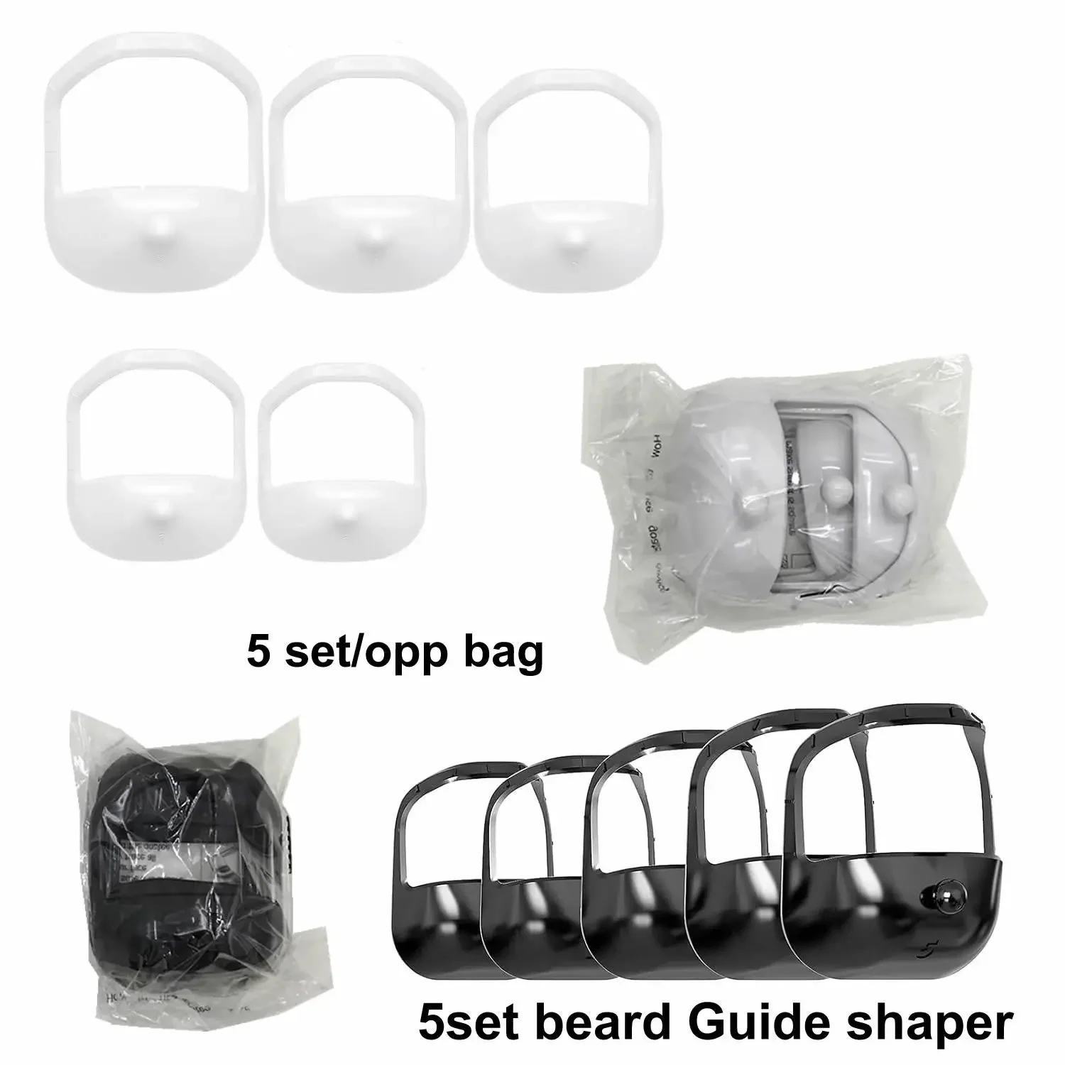 5 Sizes Set of French Beard or Goatee Shaving Template Beard Shaping Tool Trimming Supplies for Men Shave Goatee Symmetric Beard