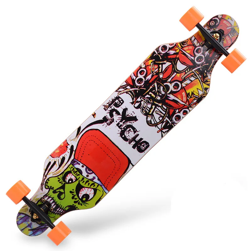 Longboard en alliage d'érable pour débutant, 104cm, skateboard, skateboard, sport, camion, freins, roulement en acier