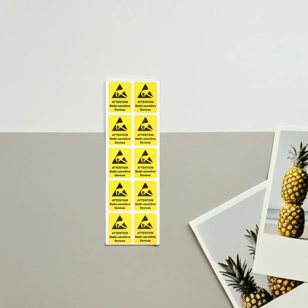 

100 шт. антистатические предупреждающие этикетки, высококлеящиеся наклейки безопасности, знак не касания для электроустройств, использование на заводе