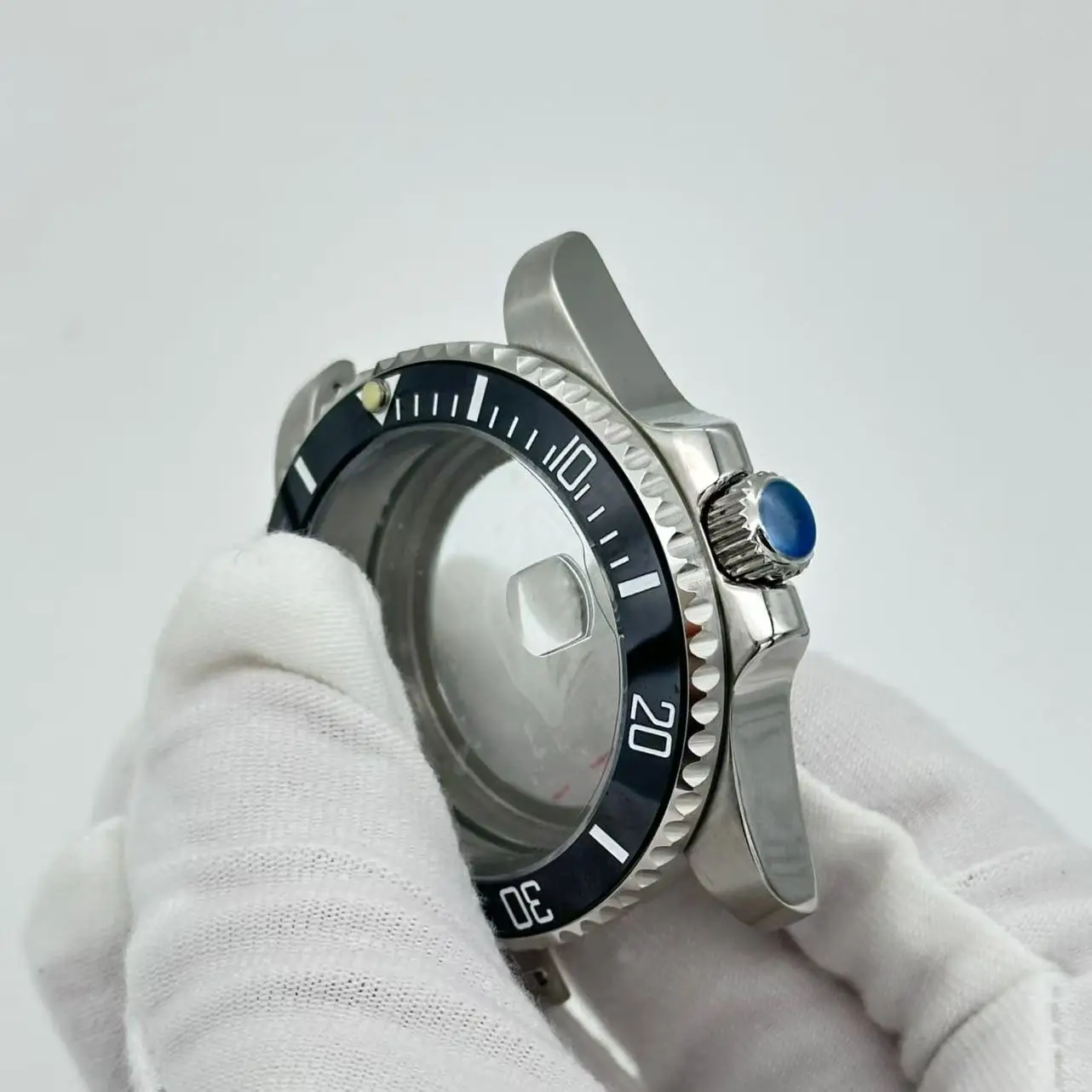 40mm Ceramic Bezel Waterproof Watch Case with Glass Case Back compatible with NH35\NH36\NH38 movement