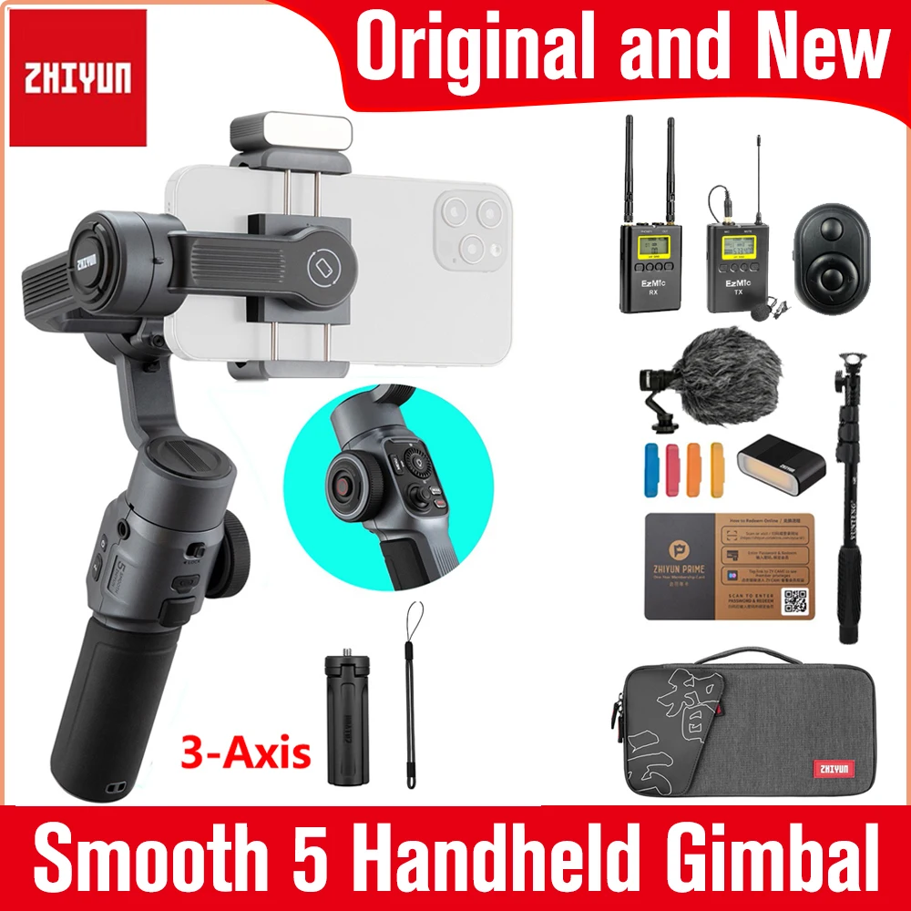 Zhiyun Smooth 5 3-Axis Handheld Gimbal for iPhone 13 12 11 X 8 7 Plus 6 Plus Samsung Galaxy S8+ S8 S7 S6 Smartphone PK DJI OM5