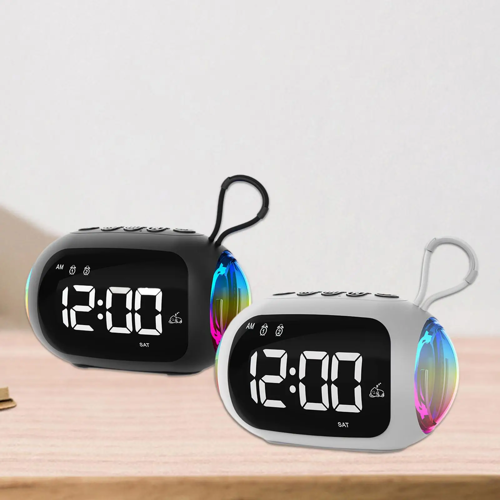 Digital Alarm Clock Bluetooth Speaker Snooze Alarm Large Display Desk Clock Speaker for Office Countertop Study Living Room Home