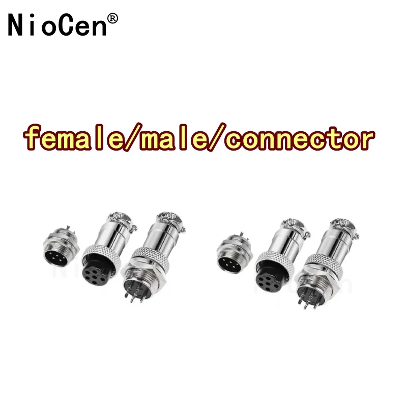 (1PCS)  female and male of Aviation Connector diameter 16mm  2 /3 /4 /5/6 /7/8 /9 Pins GX16  Plug And Socket