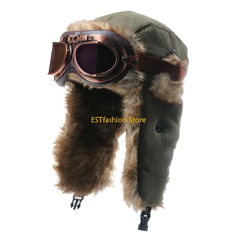 Y5GC Insulated Motorcycle Cap Windproof Design Removable Goggles Outdoor Activity