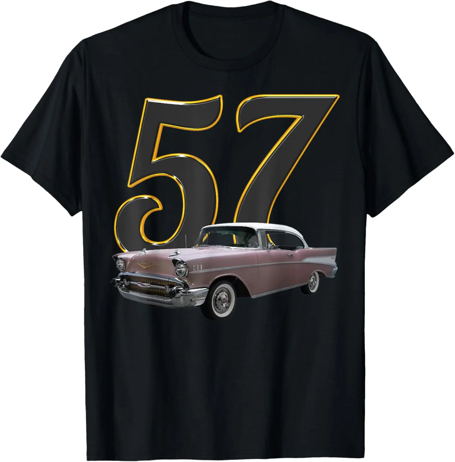 1957 57 Chevys Bel Air Dusk Pearl klassisches Vintage-Muscle-Car-T-Shirt